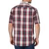 Wrangler Authentics Men’s Short Sleeve Classic Plaid Shirt(Rosewood Plaid)