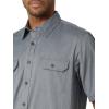 Wrangler Authentics mens Short Sleeve Classic Woven Shirt(Asphalt Heather)