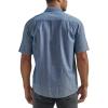 Wrangler Authentics mens Short Sleeve Classic Woven Shirt(Dark Chambray)