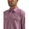Wrangler Authentics mens Short Sleeve Classic Woven Shirt(Tawny Port Chambray)