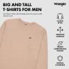 Wrangler Big and Tall Heavyweight Long Sleeve Pocket T-Shirt for Men(Beige)