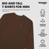 Wrangler Big and Tall Heavyweight Long Sleeve Pocket T-Shirt for Men(Brown)