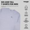 Wrangler Big and Tall Heavyweight Long Sleeve Pocket T-Shirt for Men(Heather Grey)