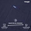 Wrangler Big and Tall Heavyweight Long Sleeve Pocket T-Shirt for Men(Navy)