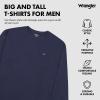 Wrangler Big and Tall Heavyweight Long Sleeve Pocket T-Shirt for Men(Navy)