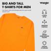 Wrangler Big and Tall Heavyweight Long Sleeve Pocket T-Shirt for Men(Orange)