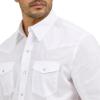 Wrangler Black Sport Western Men’s Collared Short Sleeve Snap Shirt 1071106BK(White)