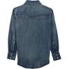 Wrangler Boy’s Long Sleeve White Snap Shirt(Antique Blue)