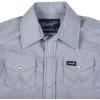 Wrangler Boy’s Long Sleeve White Snap Shirt(Blue Chambray)