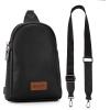 Wrangler Crossbody Sling Bag for Women Fanny Packs Chest Bags for Travel(Classic-black Lychee Pattern)