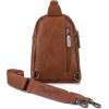 Wrangler Crossbody Sling Bag for Women Fanny Packs Chest Bags for Travel(*Classic-brown)