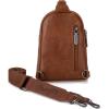 Wrangler Crossbody Sling Bag for Women Fanny Packs Chest Bags for Travel(Classic-caramel Brown Distressed)