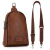 Wrangler Crossbody Sling Bag for Women Fanny Packs Chest Bags for Travel(Classic-caramel Brown Distressed)