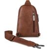 Wrangler Crossbody Sling Bag for Women Fanny Packs Chest Bags for Travel(Classic-dark Brown Distressed)