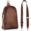 Wrangler Crossbody Sling Bag for Women Fanny Packs Chest Bags for Travel(Classic-dark Brown Distressed)