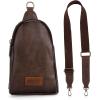 Wrangler Crossbody Sling Bag for Women Fanny Packs Chest Bags for Travel(Classic-dark Coffee Distressed)