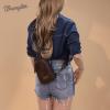 Wrangler Crossbody Sling Bag for Women Fanny Packs Chest Bags for Travel(Classic-dark Coffee Distressed)