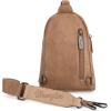 Wrangler Crossbody Sling Bag for Women Fanny Packs Chest Bags for Travel(Classic-distressed Khaki)