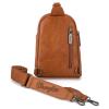 Wrangler Crossbody Sling Bag for Women Fanny Packs Chest Bags for Travel(*Classic-light Brown)