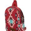 Wrangler Crossbody Sling Bag for Women Fanny Packs Chest Bags for Travel(Vintage-burgundy)