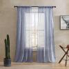 Wrangler- Curtains, Window Home Décor, Semi Sheer Drape Set (Solid Blue, 2 Piece)