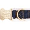 Wrangler Dark Wash Denim and Sherpa Dog Collar-M(Dark Wash Denim)