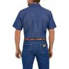 Wrangler Denim Short Sleeve Snap Shirt(Blue)