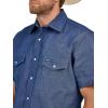 Wrangler Denim Short Sleeve Snap Shirt(Blue)