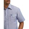 Wrangler Denim Short Sleeve Snap Shirt(Chambray Blue)