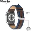 Wrangler® Denim & Leather Band for Apple Watch®, Western Style, Fits all Apple Watch® Series and Sizes(Denim)