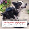 Wrangler Dog Backpack Harness – Dog Harness Backpack with Two Pockets to Hold Pet Accessories – Secure D-Ring for Leash Attachment – 100% Cotton Denim – Machine Washable for Easy Cleaning (S)(Small)
