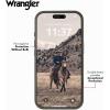 Wrangler® Heritage Inlay Leather Phone Case, Military Green Edge, Compatible with iPhone (Brown, 16 Pro)(Brown)
