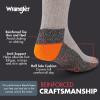 Wrangler Hi-Vis Work Socks for Men – Cushioned Crew Boot Socks with Arch Support, Reinforced Heel & Toe – Size 6-12(Grey Heather/Orange)