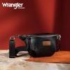 Wrangler Large Fanny Packs for Women Waist Bag Travel Belt Bags Crossbody Sling Purse Brown(A-Black)