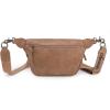 Wrangler Large Fanny Packs for Women Waist Bag Travel Belt Bags Crossbody Sling Purse Brown(A-Khaki)