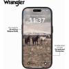 Wrangler® Leather Embroidered iPhone Case – Western Star, Compatible with iPhone (Cream, 16 Pro Max)(Black)