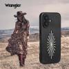 Wrangler® Leather Embroidered iPhone Case – Western Star, Compatible with iPhone (Cream, 16 Pro Max)(Black)