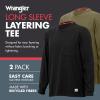 Wrangler Long Sleeve Layering Tee Shirts for Men, Core Mens Layering T-Shirt(Green/Black)