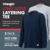 Wrangler Long Sleeve Layering Tee Shirts for Men, Core Mens Layering T-Shirt(Navy/Grey)