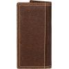 Wrangler Men’s Bifold Wallet with Flip-Out ID Window, Genuine Leather, Gift for Him(Dark Brown Double Stitch)