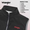 Wrangler Men’s Big and Tall Polar Fleece Zip Up Sleeveless Vest(Blk/Lt Grey)