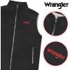 Wrangler Men’s Big and Tall Polar Fleece Zip Up Sleeveless Vest(Blk/Lt Grey)