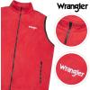 Wrangler Men’s Big and Tall Polar Fleece Zip Up Sleeveless Vest(Card Red/Blk)