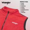 Wrangler Men’s Big and Tall Polar Fleece Zip Up Sleeveless Vest(Card Red/Blk)