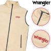 Wrangler Men’s Big and Tall Polar Fleece Zip Up Sleeveless Vest(Lt Beige/Navy)