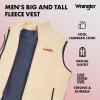 Wrangler Men’s Big and Tall Polar Fleece Zip Up Sleeveless Vest(Lt Beige/Navy)