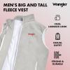 Wrangler Men’s Big and Tall Polar Fleece Zip Up Sleeveless Vest(Lt Gry/Wht)