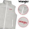 Wrangler Men’s Big and Tall Polar Fleece Zip Up Sleeveless Vest(Lt Gry/Wht)