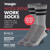 Wrangler Men’s Blended Wool Work Socks – Crew Socks for Hiking, Boots, & All-Weather Wear with Arch Support – Size 6-12(Black)