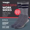 Wrangler Men’s Blended Wool Work Socks – Crew Socks for Hiking, Boots, & All-Weather Wear with Arch Support – Size 6-12(Blue)